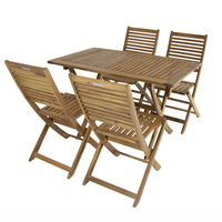 Charles Bentley FSC Acacia Hardwood 5pc Garden Furniture Set ...