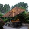 Hawo Lumen LED Square Cantilever Parasol In Sand