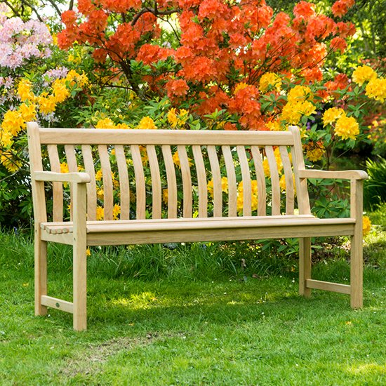 Robalt Outdoor Broadfield Wooden 5ft Seeing Bench In Natural 