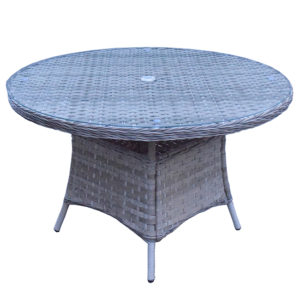 Fetsa Outdoor Round 135cm Dining Table In Flat Brown Weave