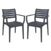 Alto Dark Grey Polypropylene Dining Chairs In Pair