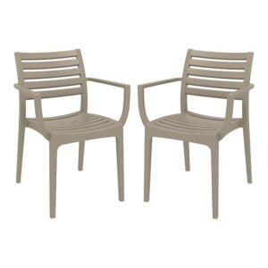 Alto Taupe Polypropylene Dining Chairs In Pair