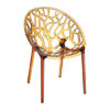 Cancun Clear Polycarbonate Transparent Dining Chair In Amber