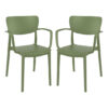 Lisa Olive Green Polypropylene Dining Chairs In Pair