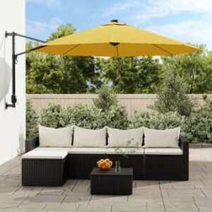 Fredrica Wall-Mounted Fabric Parasol In Yellow