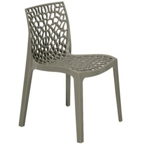 Nicole Polypropylene Side Chair In Grey