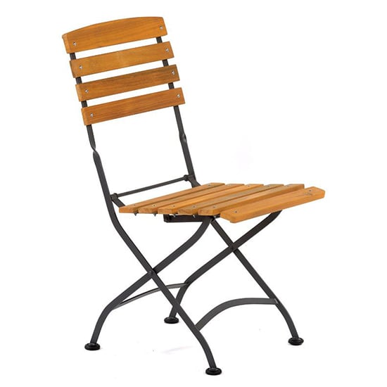 Noah Acacia Wood Folding Side Chair With Steel Frame