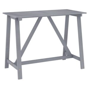 Roslyn Rectangular Wooden Garden Bar Table In Grey